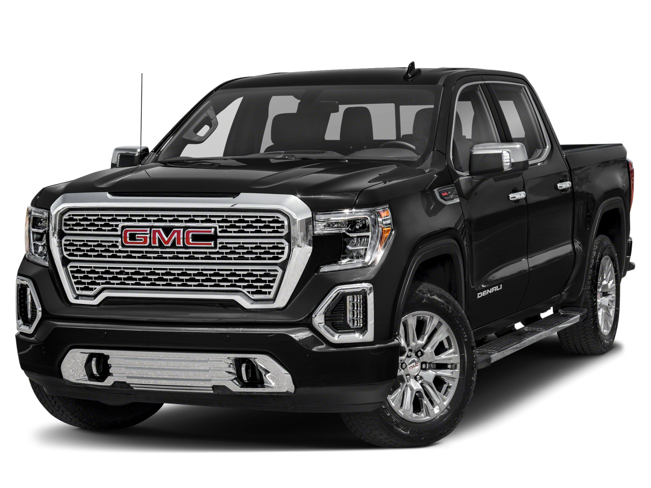 2020 GMC Sierra 1500 Denali in Onyx Black — front three-quarter view