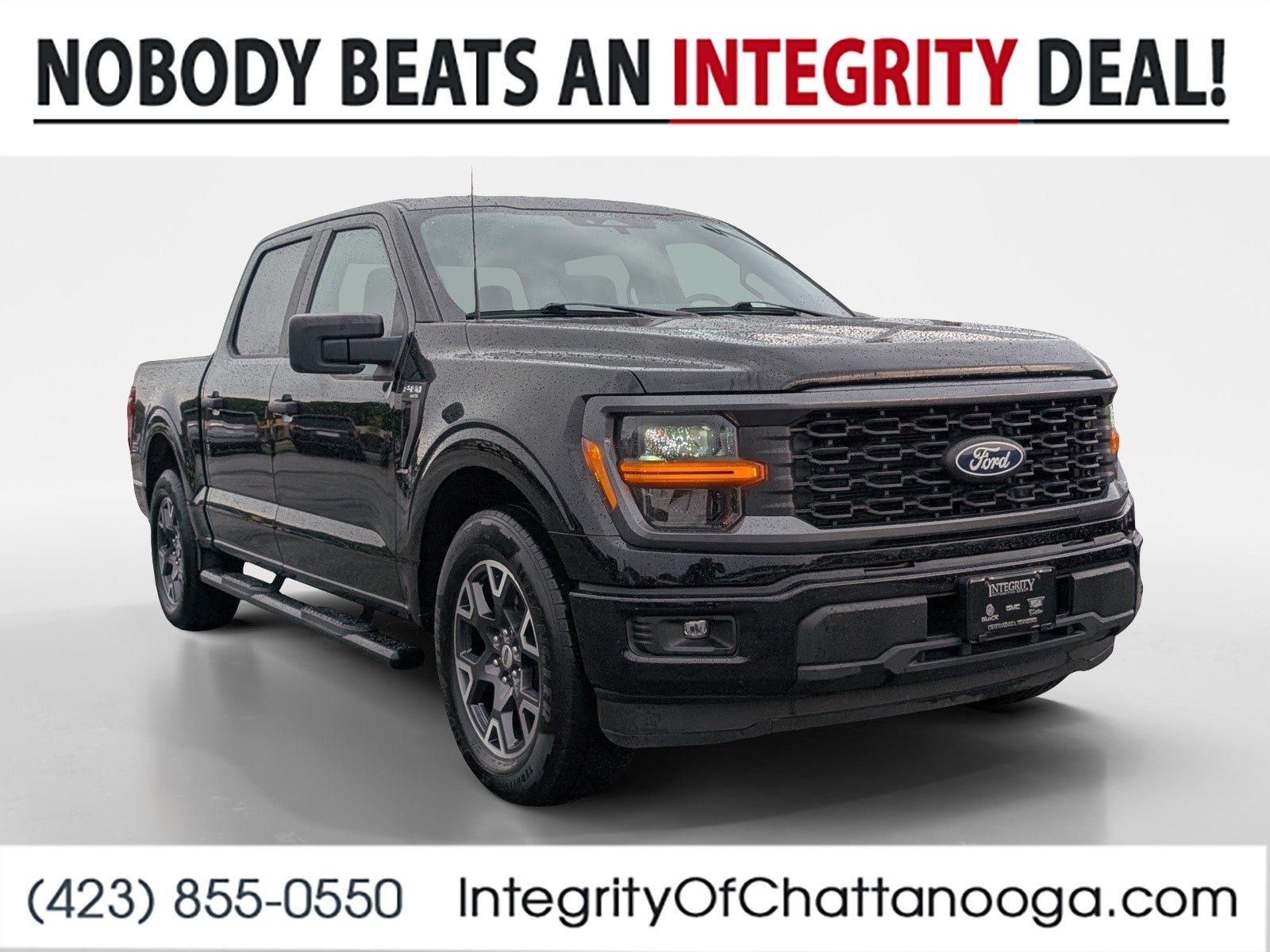 2024 Ford F-150 STX in Black — front three-quarter view