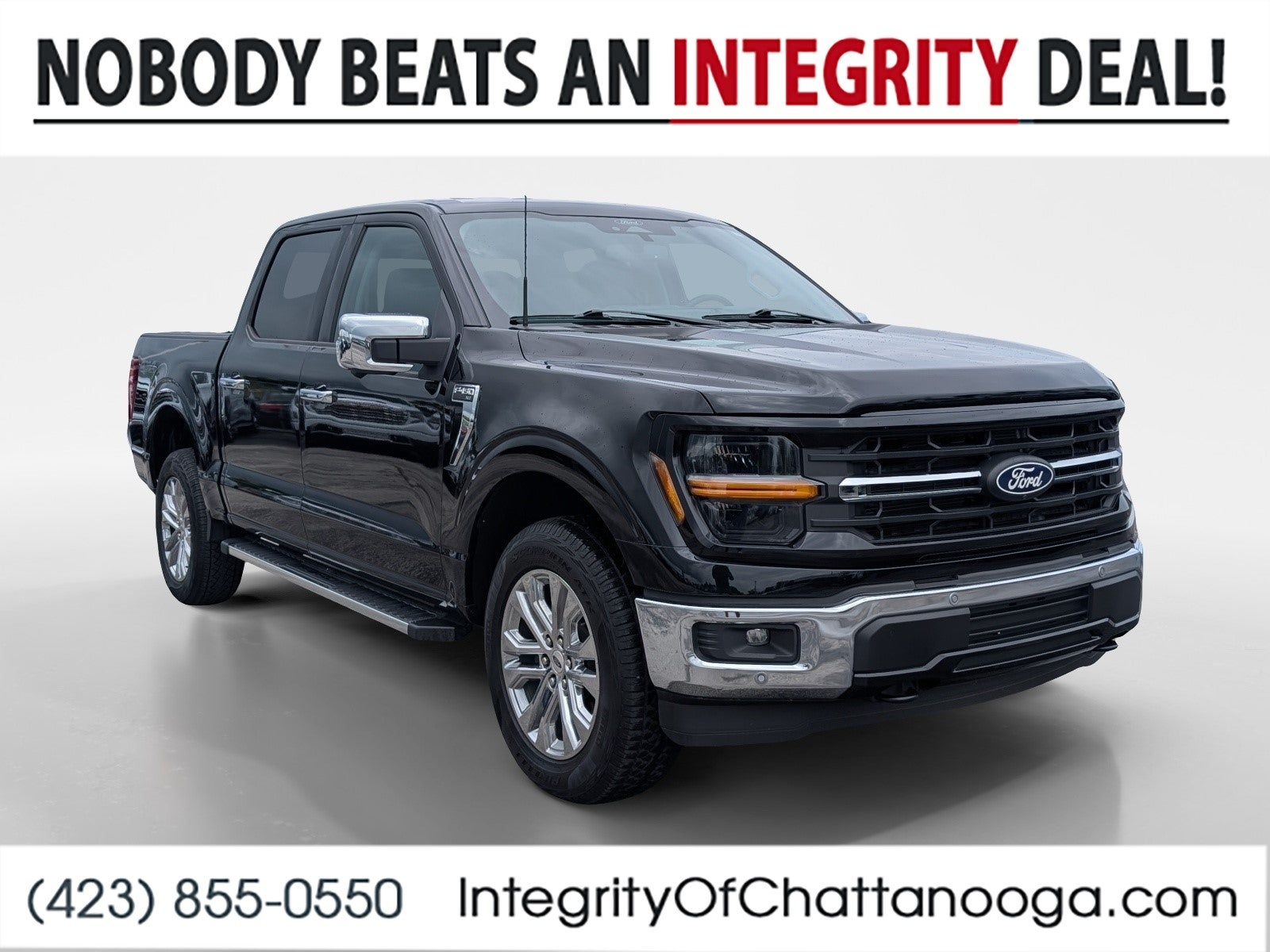 2024 Ford F-150 XLT in Black — front three-quarter view