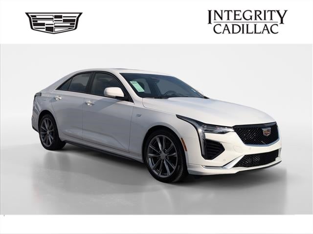 2026 Cadillac CT4 Sport in Summit White — front three-quarter view