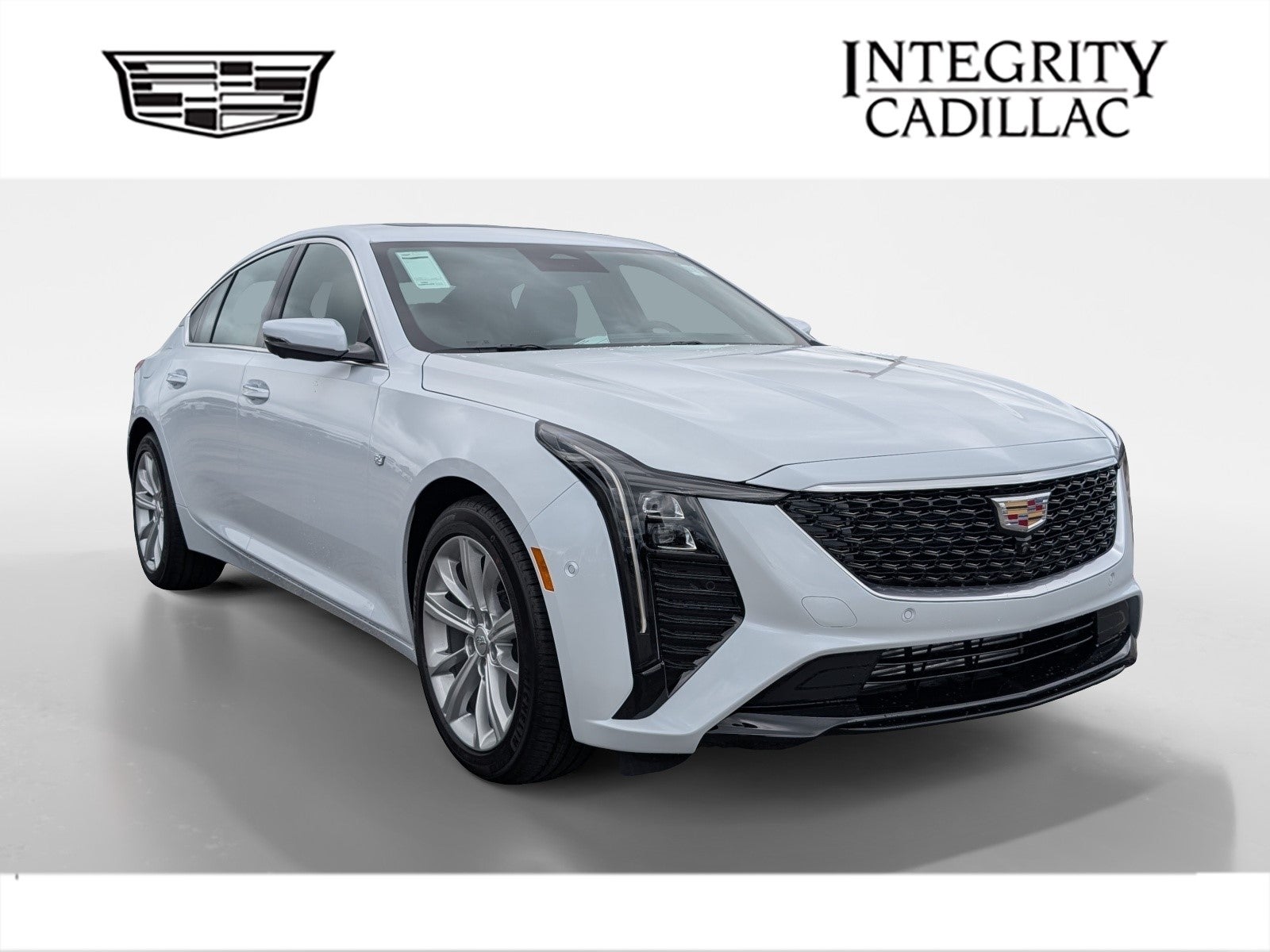 2026 Cadillac CT5 Premium Luxury in Vibrant White Tricoat — front three-quarter view