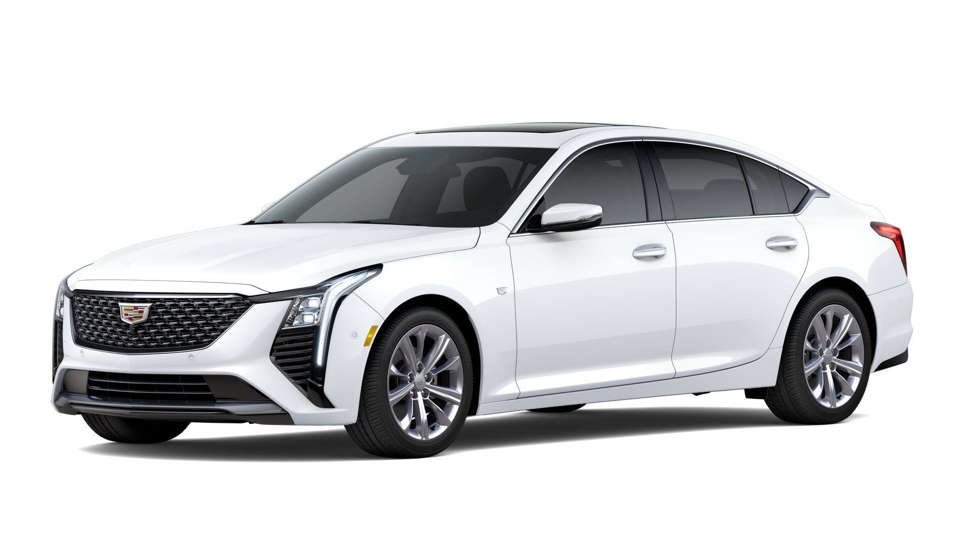 2026 Cadillac CT5 Premium Luxury in Summit White — front three-quarter view