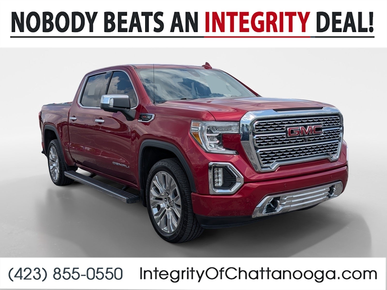 2020 GMC Sierra 1500 Denali in Red Quartz Tintcoat — front three-quarter view