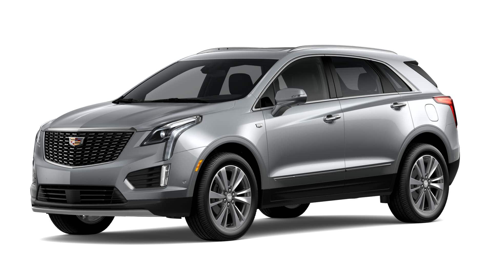2026 Cadillac XT5 Premium Luxury in Argent Silver Metallic — front three-quarter view