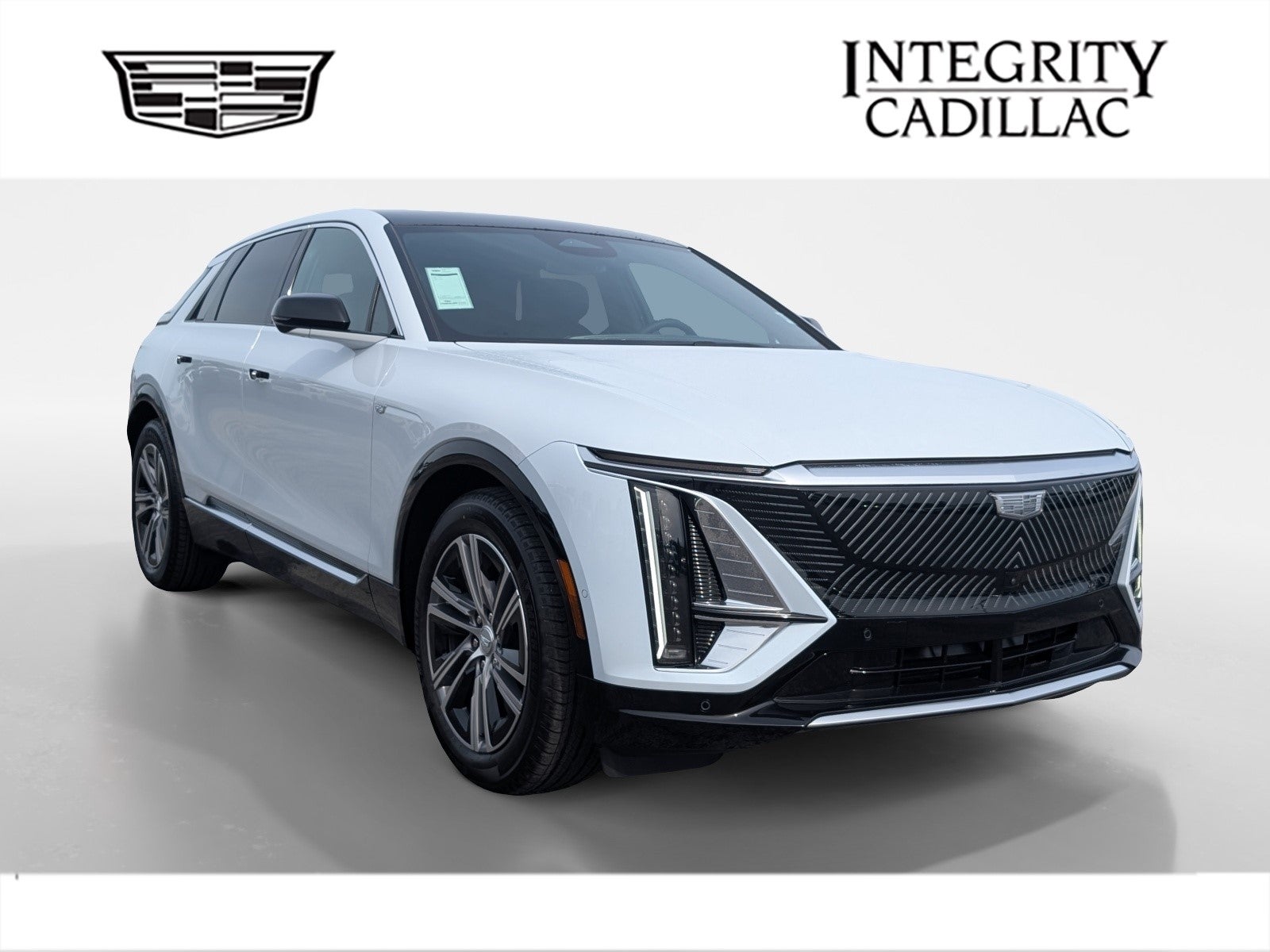 2026 Cadillac LYRIQ Luxury in Vibrant White Tricoat — front three-quarter view