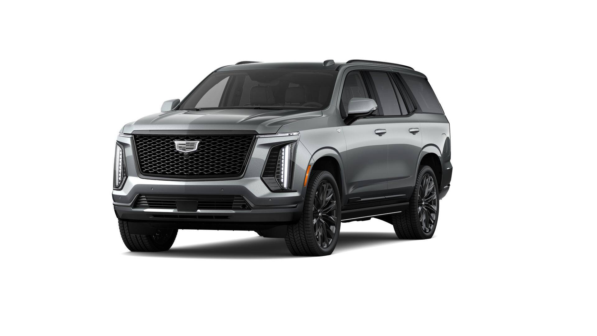 2026 Cadillac Escalade Platinum Sport in Argent Silver Metallic — front three-quarter view