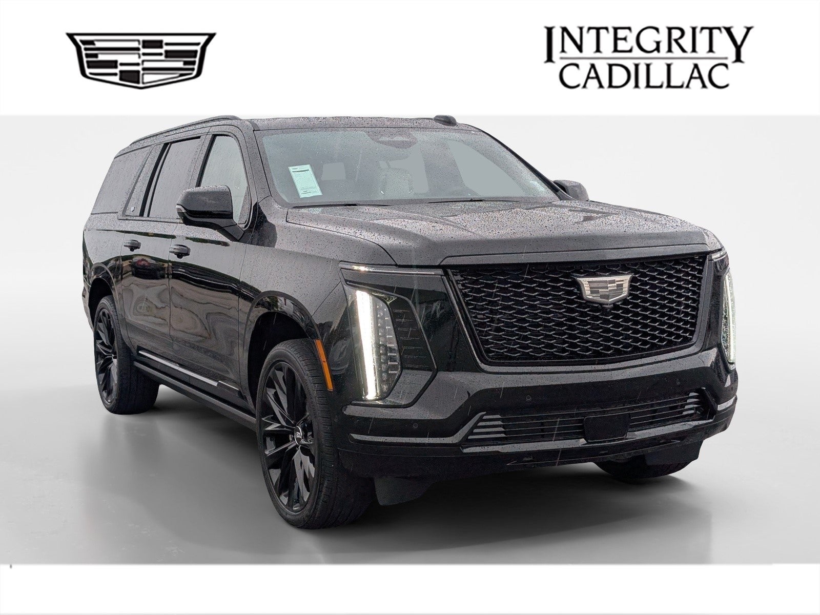 2026 Cadillac Escalade ESV Platinum Sport in Black Raven — front three-quarter view
