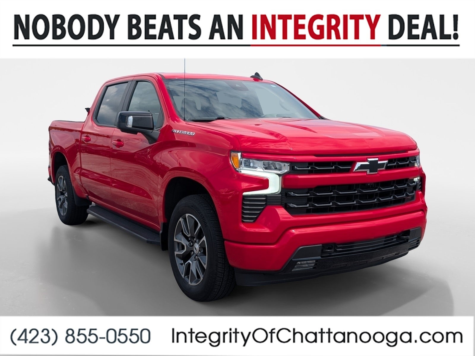 2023 Chevrolet Silverado 1500 RST in Red Hot — front three-quarter view