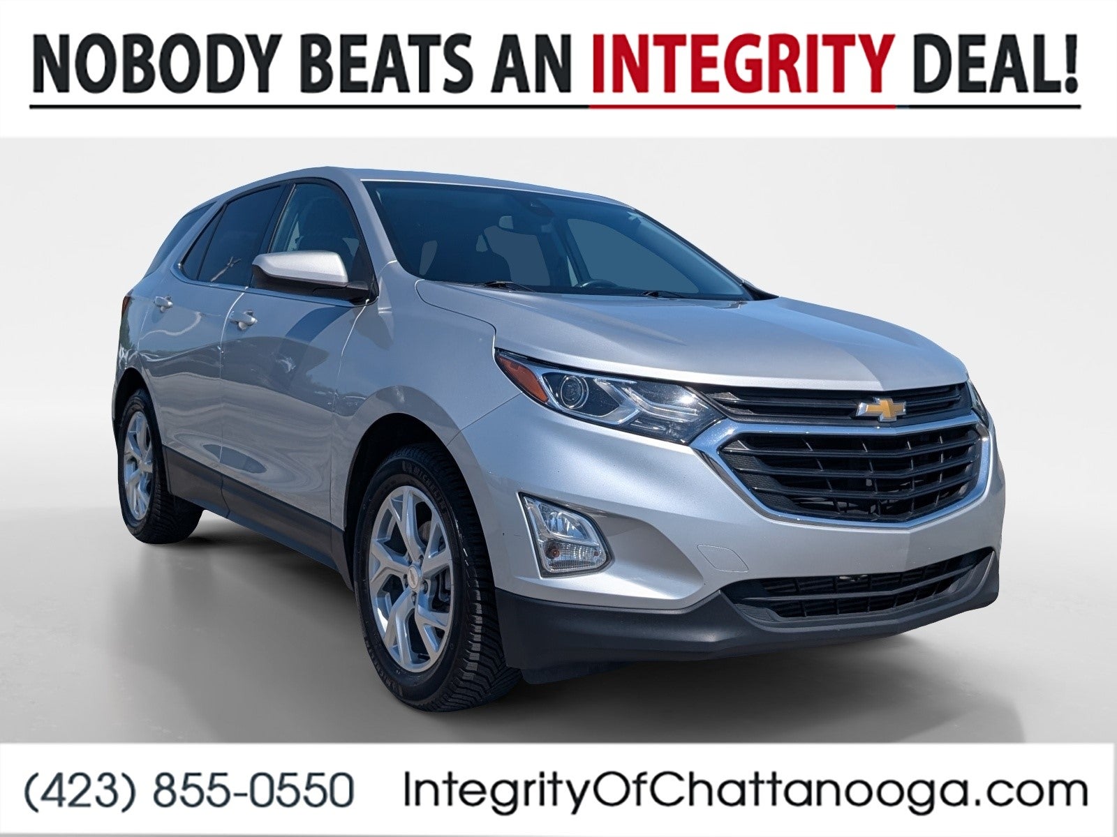 2020 Chevrolet Equinox LT in Silver Ice Metallic — front three-quarter view