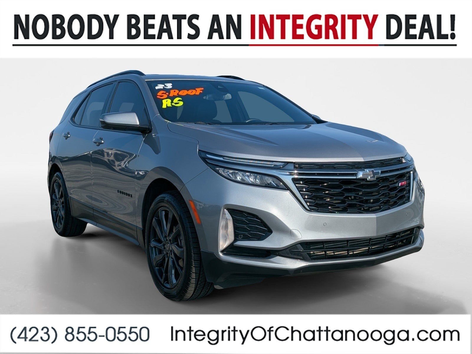 2023 Chevrolet Equinox RS in Sterling Gray Metallic — front three-quarter view