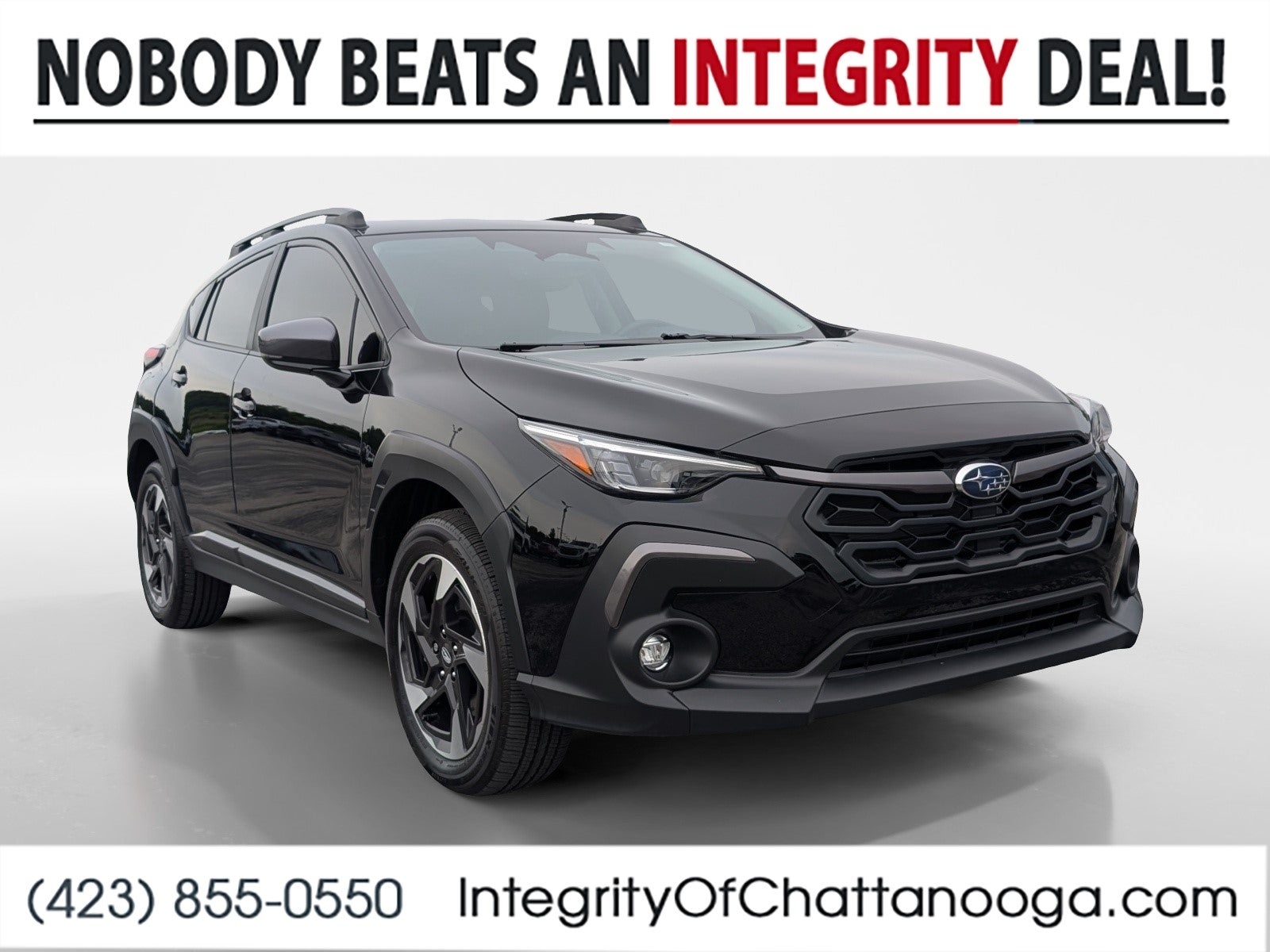 2025 Subaru Crosstrek Limited in Black — front three-quarter view